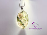 Tall Oval Tree Moss Agate Pendant