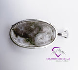 Tall Oval Tree Moss Agate Pendant
