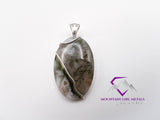 Tall Oval Tree Moss Agate Pendant
