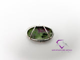 Wide Oval Ruby Zoisite Pendant
