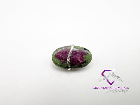 Wide Oval Ruby Zoisite Pendant