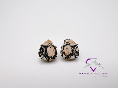 Pear Maligano Jasper Stud Earrings