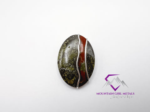 Tall Oval Dragon Jasper Pendant