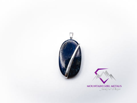 Tall Oval Lapis Pendant
