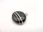 Wide Oval Banded Onyx Pendant