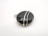 Wide Oval Banded Onyx Pendant