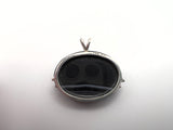 Wide Oval Banded Onyx Pendant