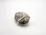 Wide Oval White Tree Moss Agate Pendant