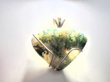 Triangle Green Tree Moss Agate Pendant