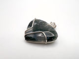 Triangle Green Tree Moss Agate Pendant