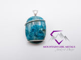 Rounded Rectangular Apatite Pendant