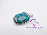 Rounded Rectangular Apatite Pendant