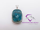 Rounded Rectangular Apatite Pendant