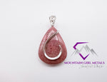 Pear Rhodonite Pendant