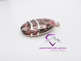 Tall Oval Rhodonite Pendant