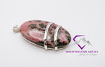 Tall Oval Rhodonite Pendant