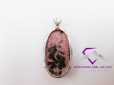 Tall Oval Rhodonite Pendant