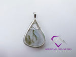 Pear Tree Moss Agate Pendant White & Green