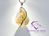 Pear Tree Moss Agate Pendant White & Green