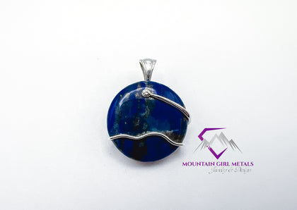 Round Lapis Pendant Shooting Star
