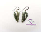 Dangle Tree Moss Agate Earrings