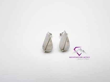 Teardrop Stud Moonstone Earrings