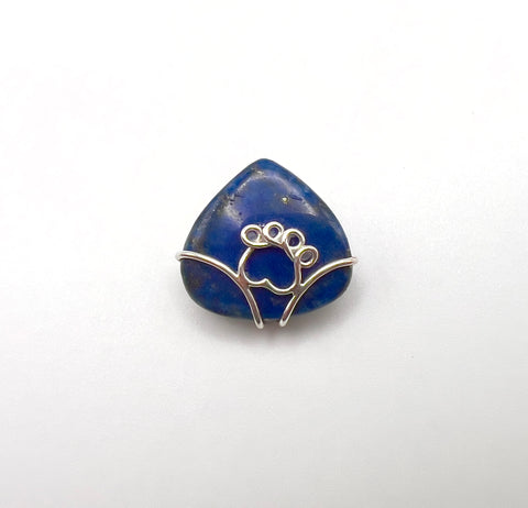 Pawprint Lapis Pear Pendant
