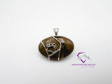 Paw Print Septarian Oval Pendant