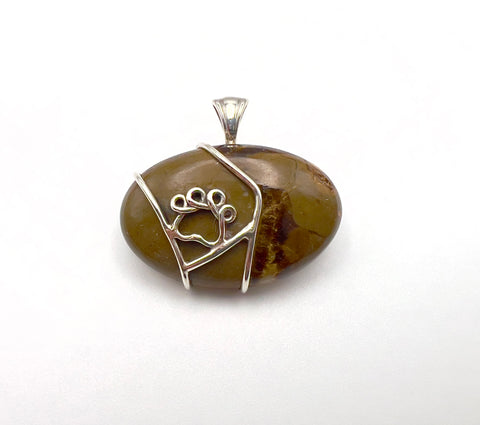 Pawprint Septarian Oval Pendant