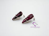 Teardrop Purple Spiny Oyster Stud Earrings