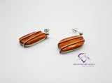 Orange Spiny Oyster Ball Post Dangle Earrings